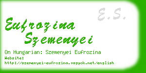 eufrozina szemenyei business card